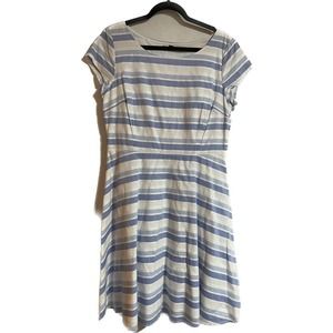 Tommy Hilfiger blue white stripe cotton dress size 12‎